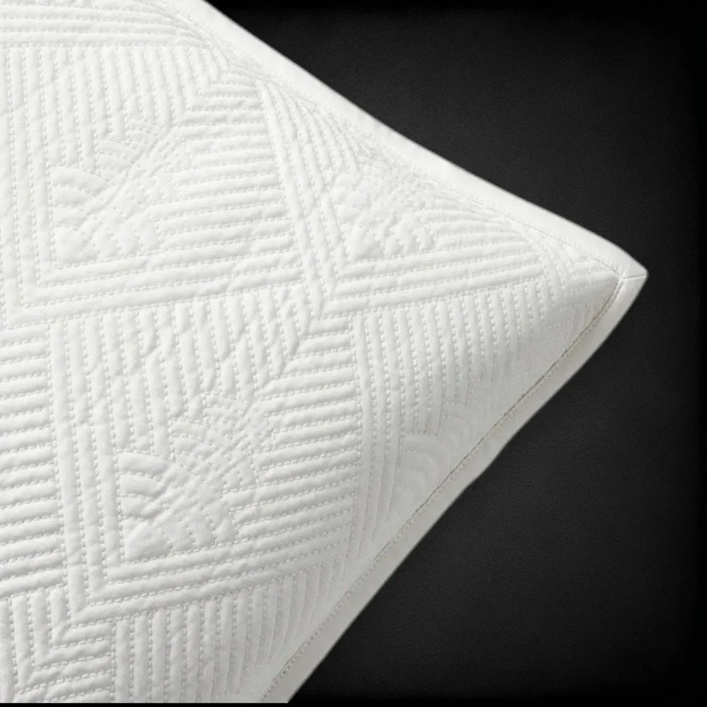 NEW Lot 2 Ralph Lauren Park Row Elysia Euro Shams Chic Cream Quilted NWT 26x26